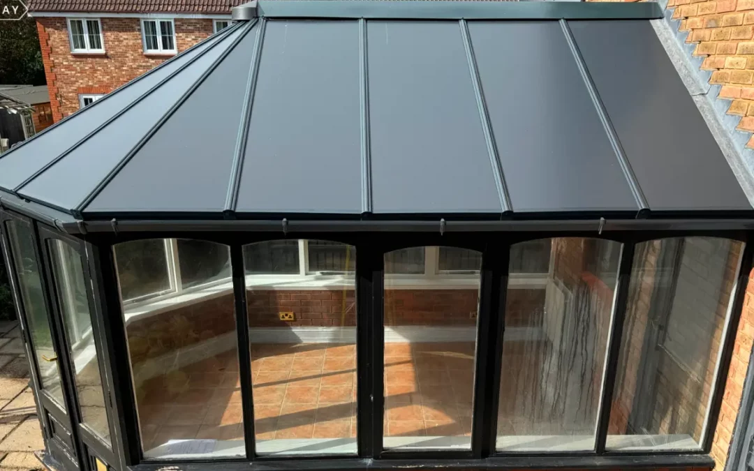 insulated conservatory roof panels in grey renolit